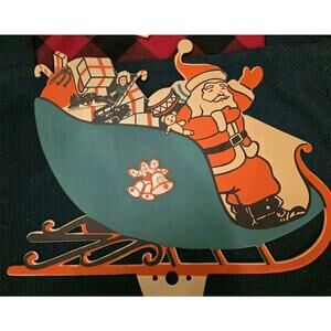 Vintage (1970's) Santa's Sleigh And Reindeer Yard Ornaments Great Shape!